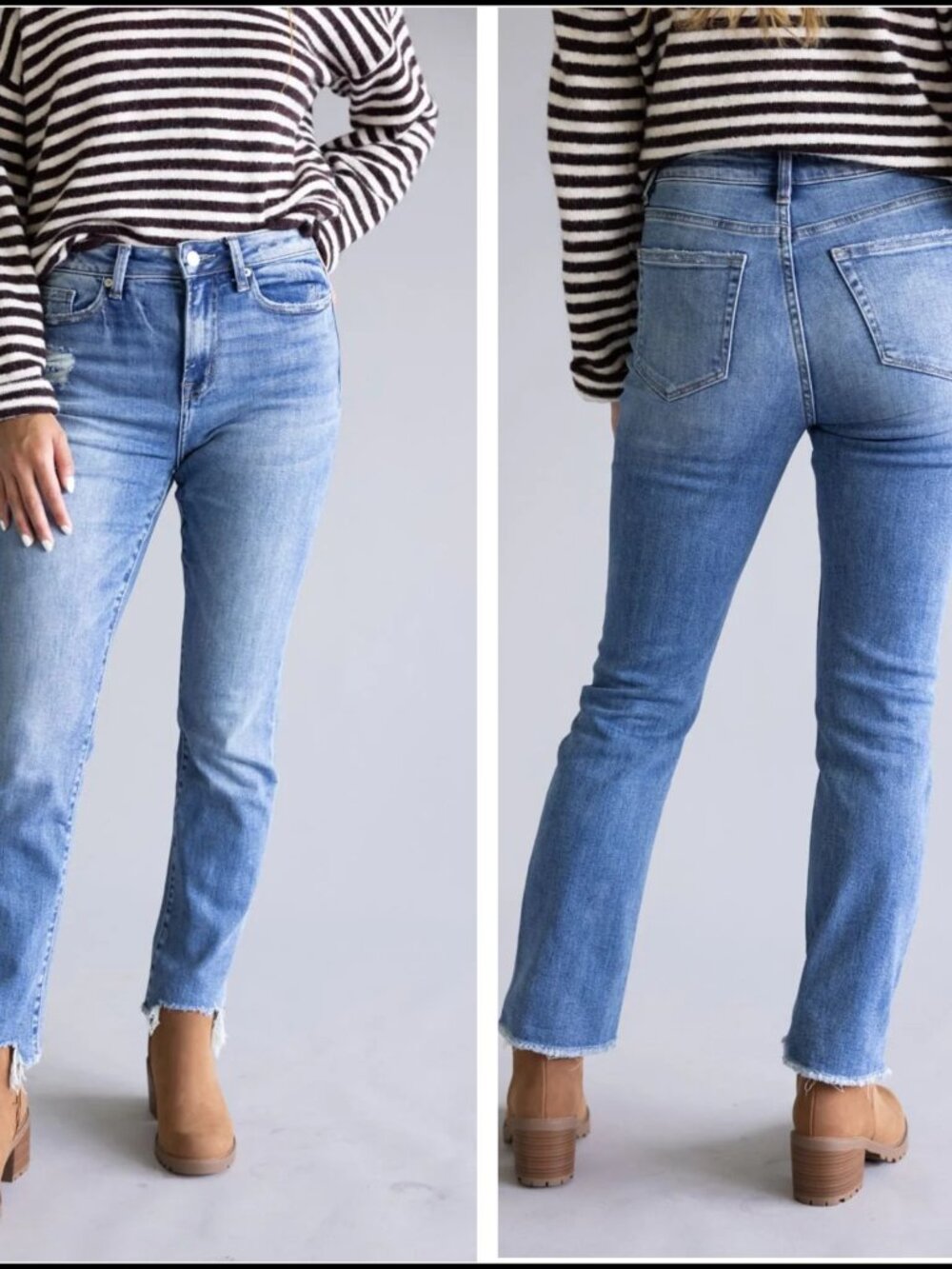 Women's Mica Denim Super High Straight Leg Distressed Jeans-Size 24 (MDP-T1280